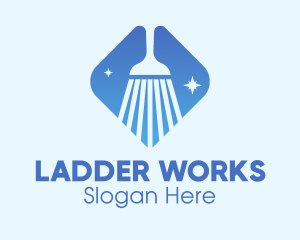 Blue Sparkle Broom logo design