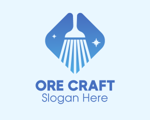 Blue Sparkle Broom logo design