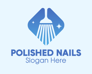 Blue Sparkle Broom logo design