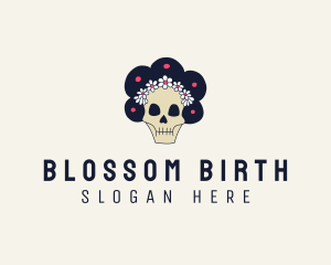Scary - Flower Skull Maiden logo design