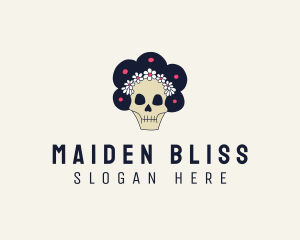 Maiden - Flower Skull Maiden logo design