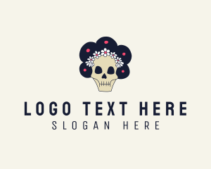 Decorative - Flower Skull Maiden logo design