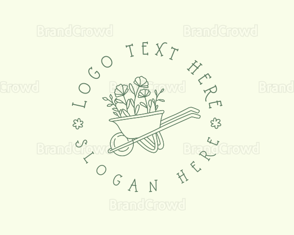 Flower Wheelbarrow Gardening Logo