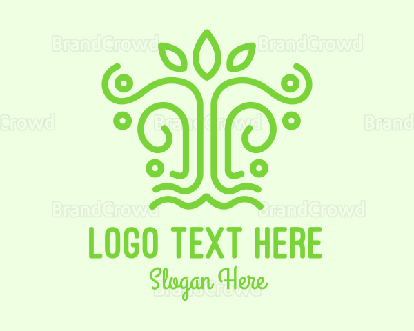 Green Minimalist Tree Logo