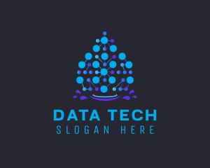Data - Circuit Data Droplet logo design