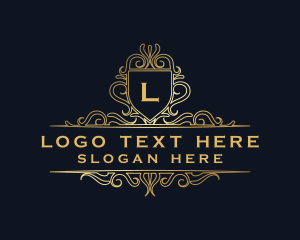 Deluxe - Luxury Elegant Shield logo design