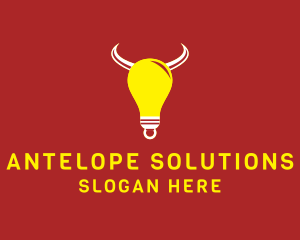 Bull Light Bulb logo design