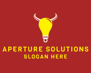 Bull Light Bulb logo design