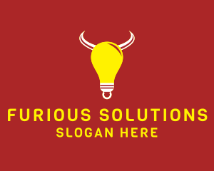 Bull Light Bulb logo design