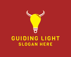 Bull Light Bulb logo design