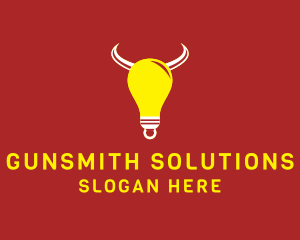 Bull Light Bulb logo design