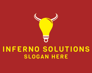 Bull Light Bulb logo design