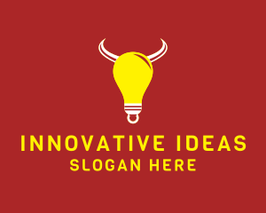 Bull Light Bulb logo design