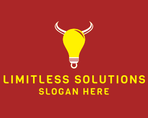 Bull Light Bulb logo design