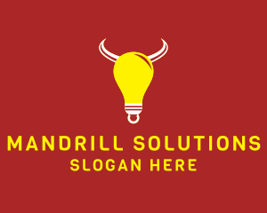 Bull Light Bulb logo design