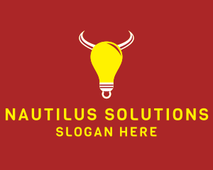 Bull Light Bulb logo design