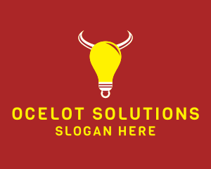 Bull Light Bulb logo design