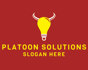 Bull Light Bulb logo design