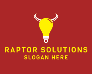 Bull Light Bulb logo design