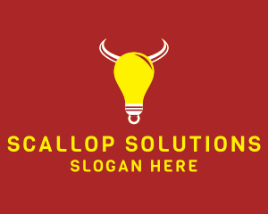 Bull Light Bulb logo design