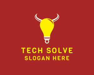 Solution - Bull Light Bulb logo design