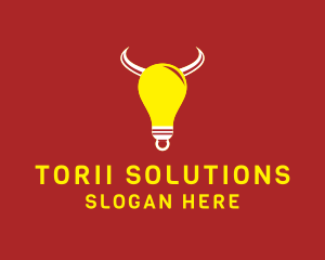 Bull Light Bulb logo design