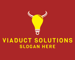 Bull Light Bulb logo design