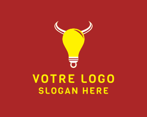 Light - Bull Light Bulb logo design
