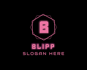 Glowing Neon Geometric  Logo