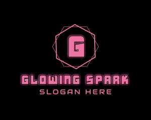 Glowing Neon Geometric  logo design