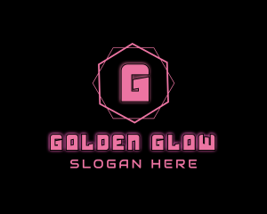 Glowing Neon Geometric  logo design