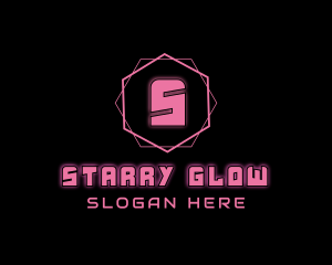 Glowing Neon Geometric  logo design