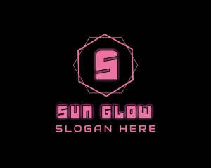 Glowing Neon Geometric  logo design