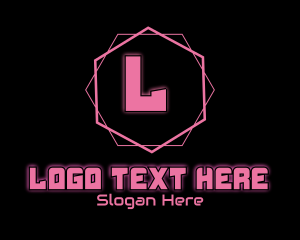 Glowing - Pink Glowing Letter logo design