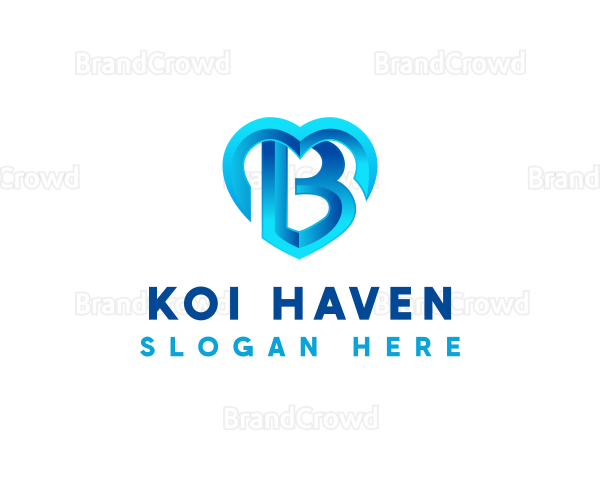 Heart Love Letter B Logo