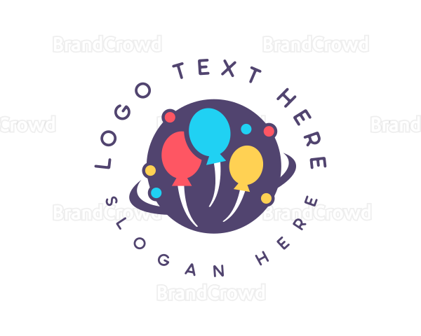 Birthday Party Balloon Logo