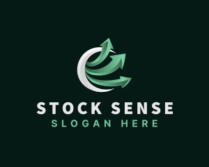 Stocks - Arrow Stocks Analytics logo design