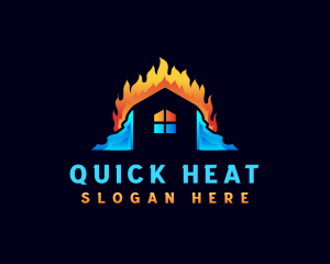 HVAC Heating Cooling Window logo design