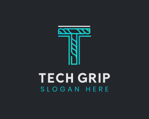 Generic Rope Tech Letter T  logo design