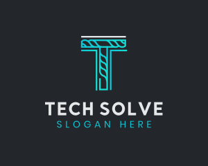 Generic Rope Tech Letter T  logo design