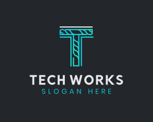 Generic Rope Tech Letter T  logo design