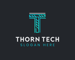 Generic Rope Tech Letter T  logo design