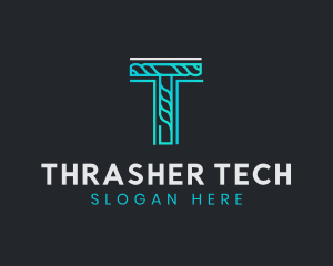 Generic Rope Tech Letter T  logo design