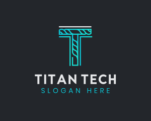 Generic Rope Tech Letter T  logo design