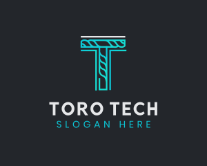 Generic Rope Tech Letter T  logo design