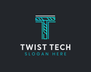 Twist - Generic Rope Tech Letter T logo design