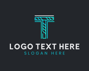 Modern - Generic Rope Tech Letter T logo design