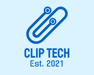 Blue Digital Clip  logo design