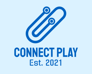 Attachment - Blue Digital Clip logo design