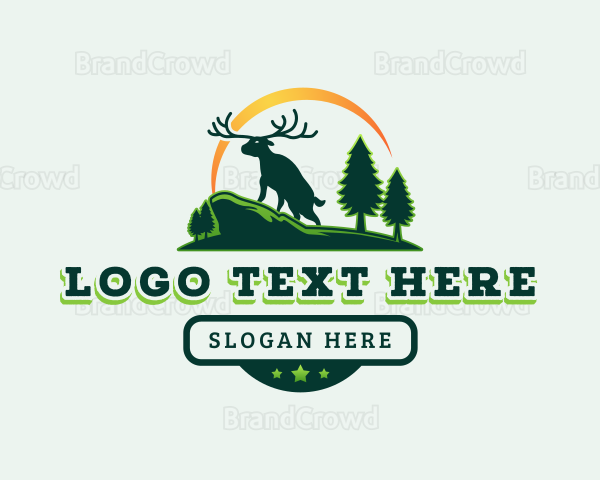 Wild Elk Deer Logo